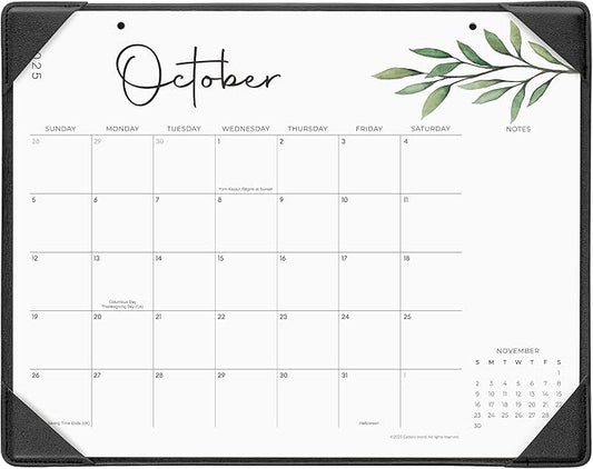 Cabbrix Desk Calendar 2025-2026 with Desktop Mat, Simple Desk Pad Calendar 15 x 12 Inch Include July 2025 to June 2026, Desk Blotter Calendar for Home School and Office