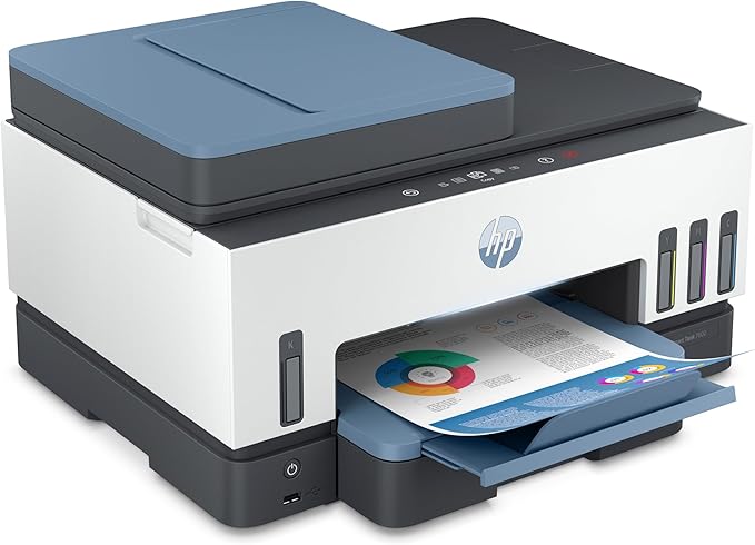 HP Smart Tank 7602 Wireless All-in-One Ink Tank Printer, Scanner, Copier with 2 years of ink included, Best-for-home office, Refillable, AI-enabled (28B98A)