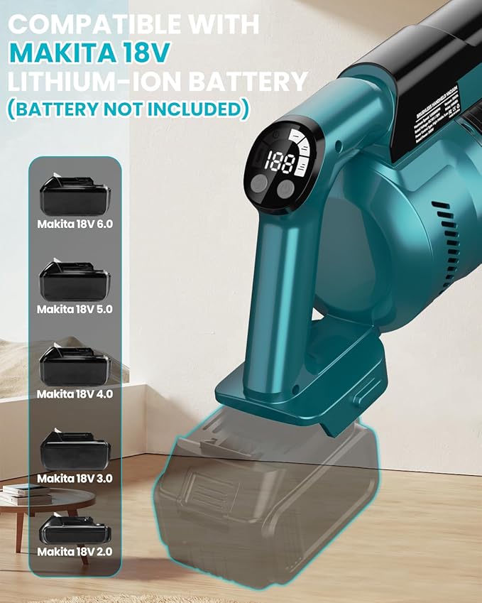 ZEXAPE Cordless Vacuum Cleaner for Makita 18V Battery, 7-in-1 Lightweight Stick Vacuum with HEPA Filter, 35KPA Suction, 350W Brushless Motor, 3 Modes for Floor, Carpet, Car(Battery Not Included)