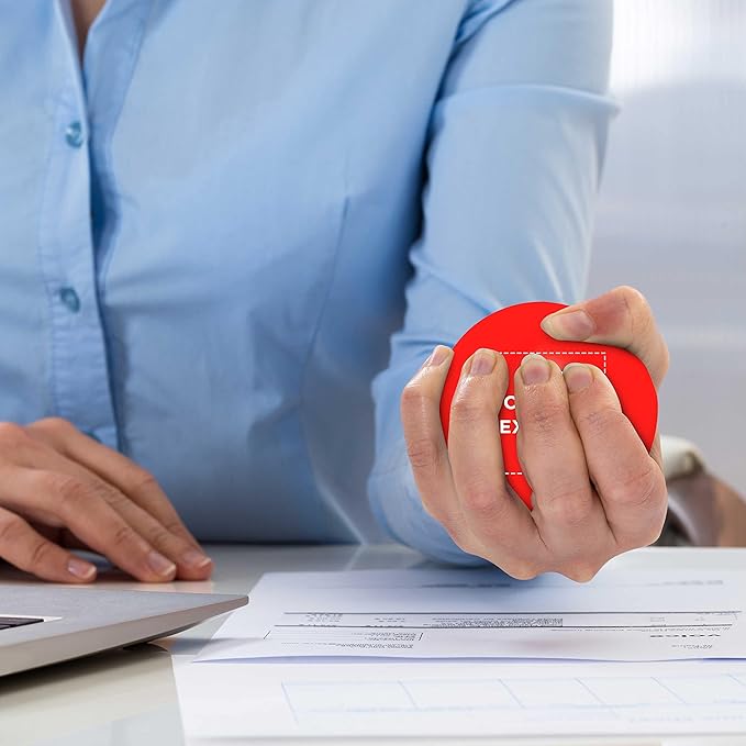 Custom Stress Balls for Adults, Hand Exercise, 50 Pack, Personalized Text, Logo, Perfect for Your Desk, Office, or Home, Red