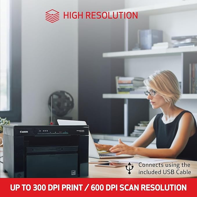 Canon imageCLASS MF3010 VP - Wired Monochrome Multifunction Laser Printer with Scanner, Copier, USB Cable Included, Up To 2,300 Page Toner Yield in Box, 19 PPM, Black