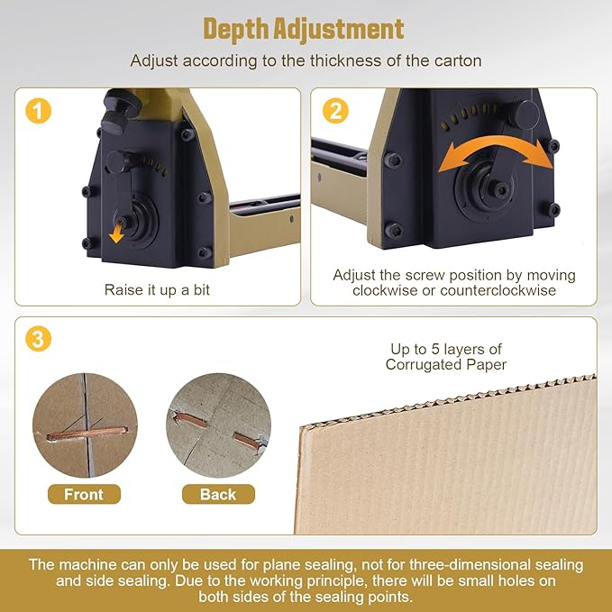 Carton Stapler Heavy Duty Manual Carton Closing Stapler with 100 Pcs Staples (1-3/8-Inch Crown, 3/4-Inch Length), Industrial Staple Tool for Sealed Boxes, Cartons, Corrugated Cardboard