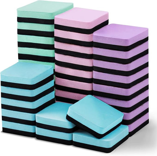 XKDOUS 35 Pack Square Magnetic Dry Erase Eraser, 2x2 Inch Small Whiteboard Eraser for Kids & Classroom, Mini White Board Eraser, Effective Dry Erase Board Eraser for Teachers & Students (4 Colors)