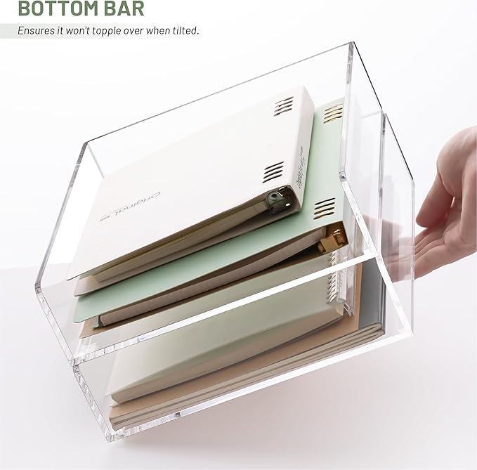 Paper Organizer Letter Tray, Clear Acrylic Paper Tray, School Teacher Office Supplies Organization, Stackable Desk File Organizer, Classroom Decor and Accessories-2 Pack…