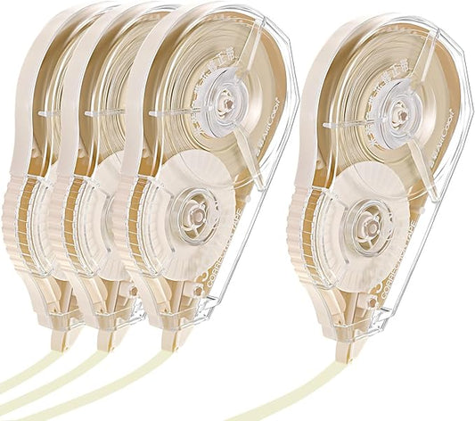 Zonon Correction Tape Cream Color Beige Corrective Tape Eraser 100 Feet Long for School Office Supplies Crafting, Note Taking, Journal, Case Color May Vary (4 Pieces)
