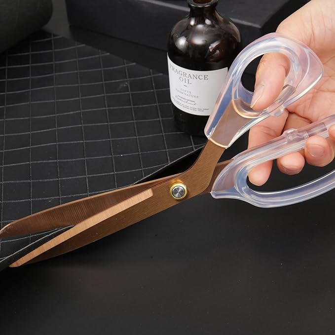 Rose Gold Sewing Scissors 9" Ultra-Sharp Titanium Coated Blades and Sharp All-Purpose Sewing Scissor, Office Scissors, Comfortable Handle Design, Versatile Usage