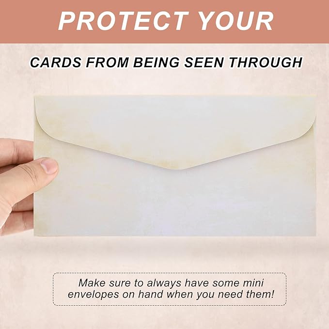 MECCANIXITY 48 Packs Envelopes Vintage Stationery Textured White Stationery Old Fashion Paper for Letter Writing, Invitations, Wedding-9 x 4 Inch