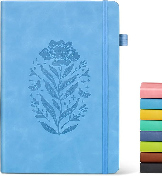 Lined Journal Notebook for Men Women, A5 Leather Journals for Writing, Blue 200 Pages College Ruled Journal Notebook, Travel Daily Journal Notebook for Work School, Note Taking 5.75'' X 8.38''