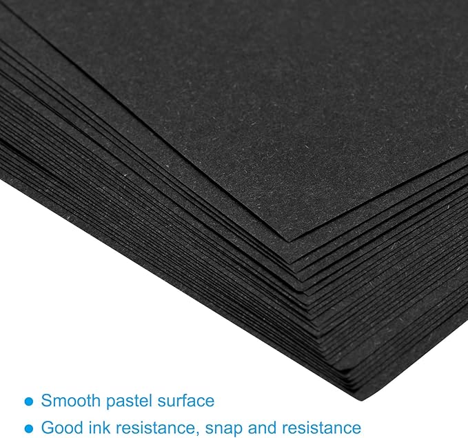 MECCANIXITY 100 Sheets Colored Copy Paper 8.3 x 5.8 Inch Printer Paper 80gsm Black for Office Printing, Document Copying, Invitations, Forms, Art Projects