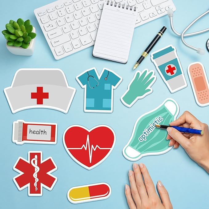 48 Pieces Nurses Sticky Notes Nurse Notes Pads Nurse Week Gift Self-Adhesive Nursing Student Essentials Sticky Memo Notes for Hospital School Nurse Day Supplies Presents