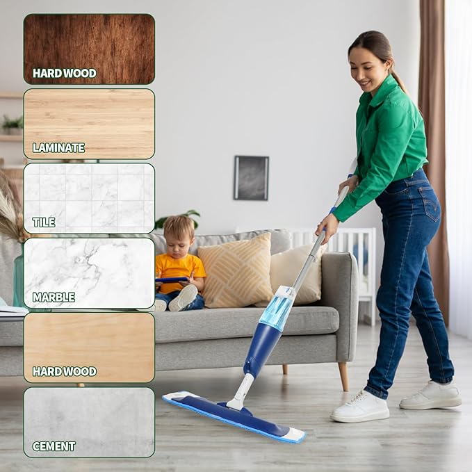AmaVins 24 Pack Microfiber Cleaning Pads for Bona Mop, Reusable Microfiber Mop Pads for 18 Inch Mop, Hardwood Floor Replacement Cleaning Mop Pads, Machine Washes