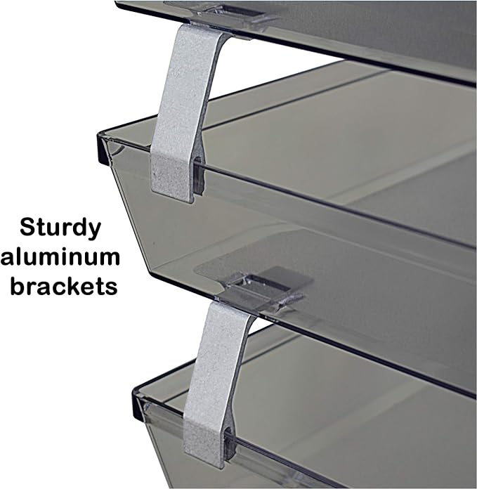 Acrimet Facility 3 Tier Letter Tray, Side Load, Letter Size/A4, Desktop File Organizer, Plastic (Clear Smoke Color)