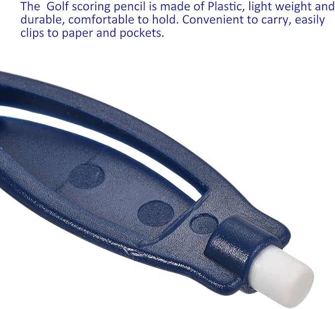 Golf Scoring Pencils with Eraser - Golf Marker Pens, Oval Handle with Clip, Apply to Golf Events