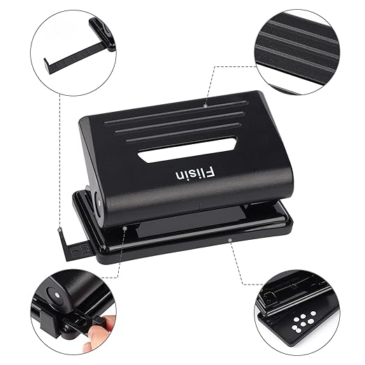 2 Hole Punch,Hole Puncher, Smart Touch, 10 Sheet Punch Capacity, Low Force, Black