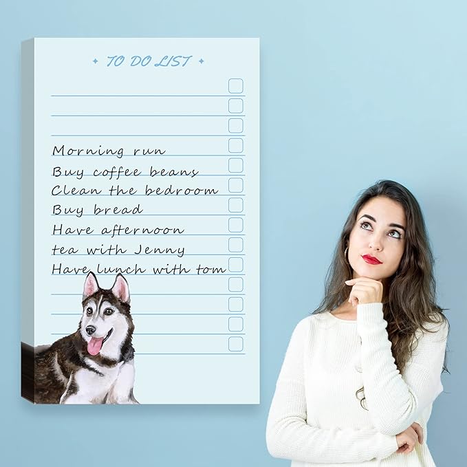 300 Sheets to Do List Notepad Daily Checklist Sticky Notes Cute Undated Memo Pad Color Block to Do Note Pad Weekly Plan Agenda and Organizer Planners for College(Dog Style,3.14 x 5.11 Inch)