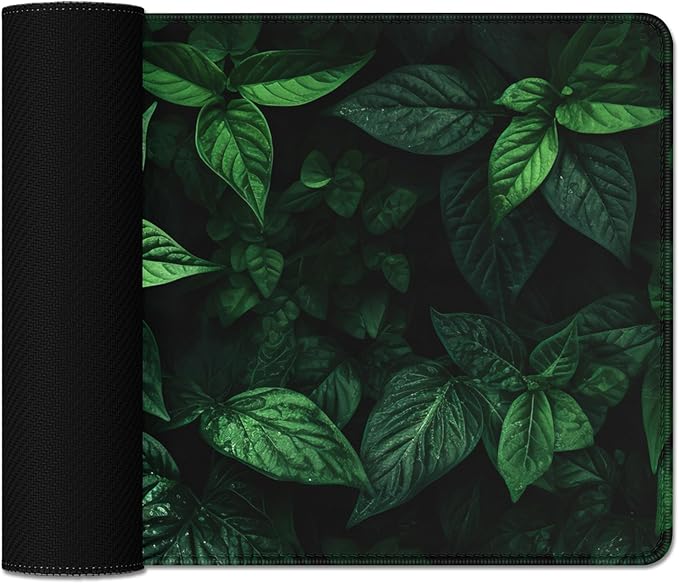 Green Mouse Pad Desktop Mat,Large Gaming Mouse Pad Desk Mat for Keyboard and Mouse,Computer Pad Large Mousepad with Stitched Edge Non-Slip Rubber Base for Office School Home (27.5X11.8 in)