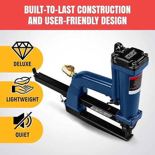 IDL Packaging SP50-10B-A Heavy-Duty Pneumatic Plier Stapler for 1/2" (12.7 mm) Crown Staples - Professional Air Powered Staple Gun - Air Pressure Staple Gun for Fast Cardboard and Carton Binding