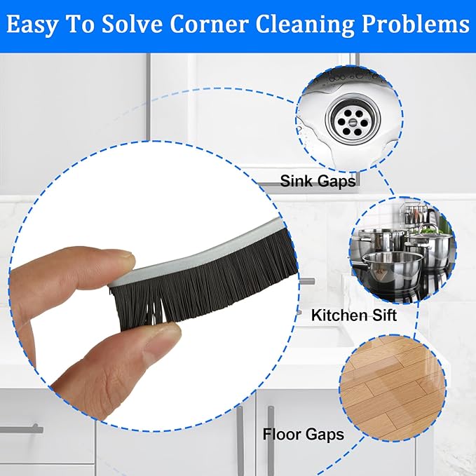 Oungy 30 PCS Hard Bristle Crevice Cleaning Brush Corners Cleaning Brush Tool Slim Gap Scrubbing Tool Thin Grout Cleaner Brush for Bathroom Kitchens Window Tracks