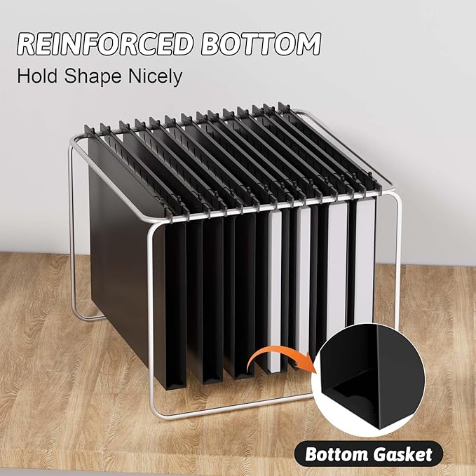 Plastic Hanging File Folders Letter Size,1 Inch Expansion,12 Pack Reinforced Black Hanging Folders with Heavy Duty,Hanging File Folders with Tabs,Durable File Cabinet Folders