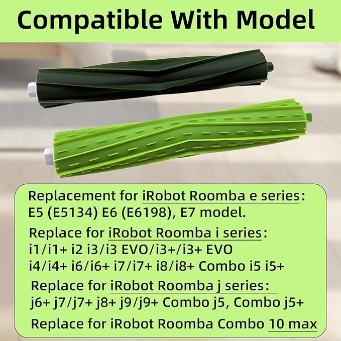 FUNFDWU 4 Sets Replacement Brush Parts Compatible with Roomba i, e & j Series – Fits i3 i3+ i4 i4+ i6 i6+ i7 i7+ i8 i8+, e5 e6 e7, j6+ j7 j7+, Combo j5 j5+, Combo i5 i5+ Vacuum Cleaner Roller Brushes