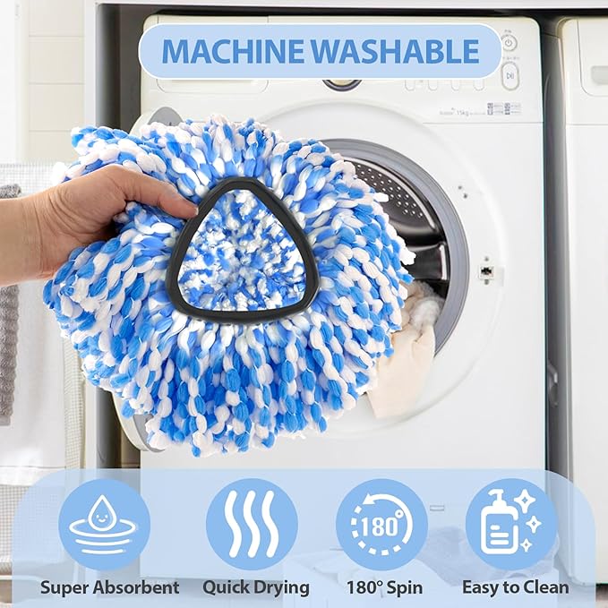 Spin Mop Replacement Heads, Microfiber Mop Refills, Easy to Replace, 6 Pack