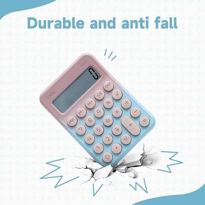 Pocket Calculator, Kids 8 Digit Small Desktop, LCD Display, Cute & Aesthetic Calculator (Gradient Blue, S 1 Pcs)