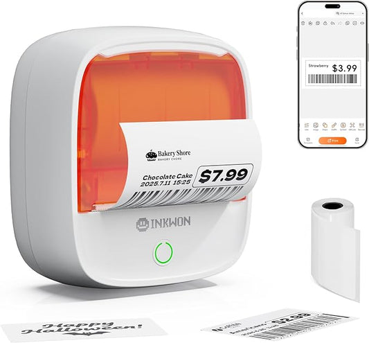 B21 Label Maker Machine with Tape, 2-Inch Wide Waterproof Tape, Bluetooth Portable Label Maker for Small Business, Office, Home, School Organization