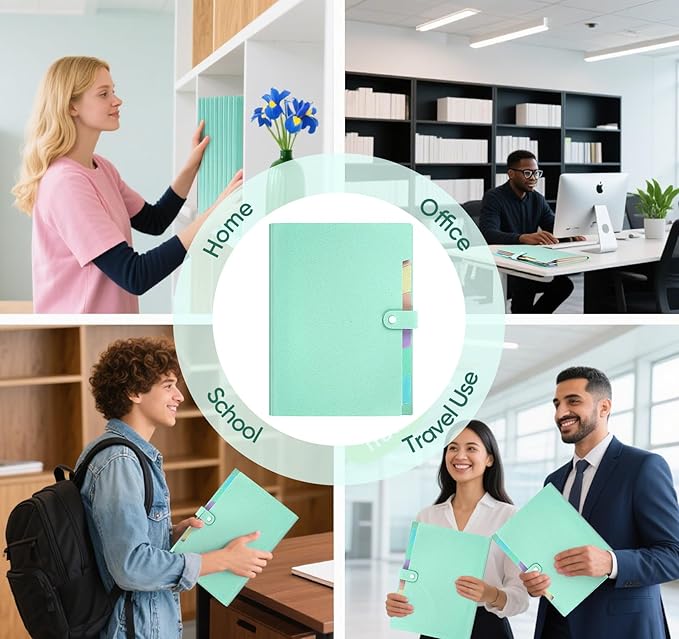 Accordion File Organizer with 7 Pockets,Eco-Friendly Wheat Straw Expanding File Folder,A4/Letter Size Portable Document Folder with Labels and Snap Closure for School Office College Supplies