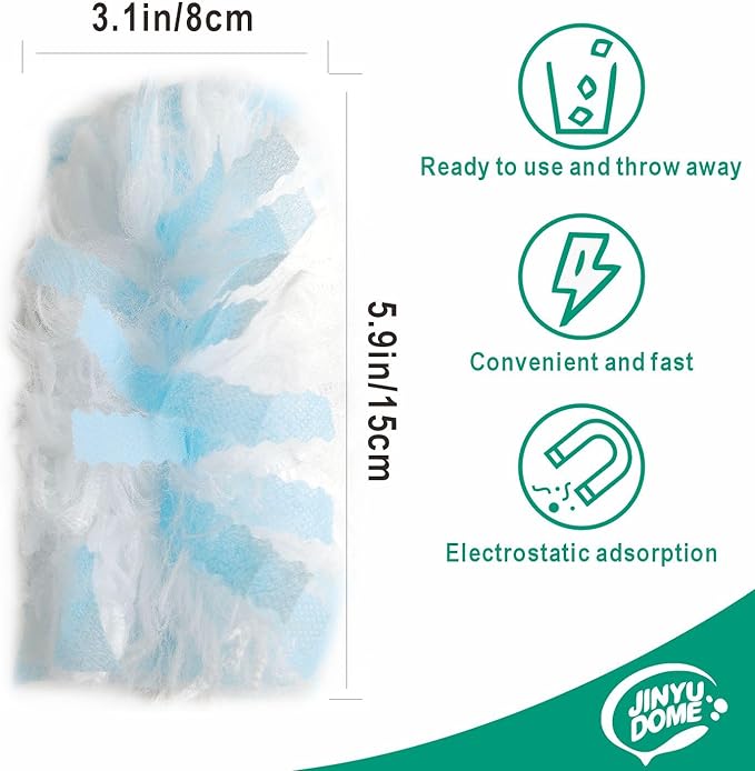 JINYUDOME Disposable Duster Refills Heavy Duty Dusters Refills,S wiffer Cleaning Dusters Hand Duster Refills,30 Unscented Dusters