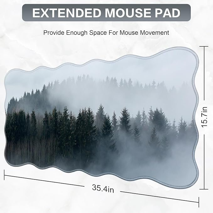 Gaming Mouse Pad, Large Mouse Pad XXL 35.4×15.7in, Extended Computer Keyboard Mouse Mat Desk Pad for Laptop with Stitched Edges, Waterproof Mousepad for Gamer Home&Office Women