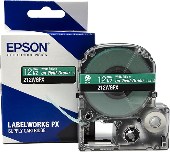 LABELWORKS Epson LW-C610PX-BLK Christmas Crafter Bundle - Label Maker and White on Red and White on Green Tape