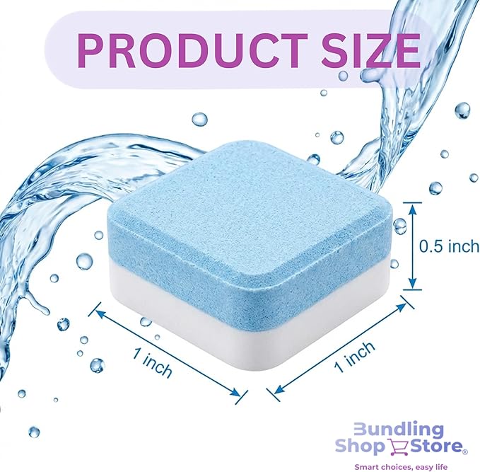 BUNDLING SHOP STORE Active Washing Machine Cleaner Tablets- 24 Pack Deep Cleaning Descaler for HE, Front Load & Top Load Washers, Removes Odor, Limescale & Residue