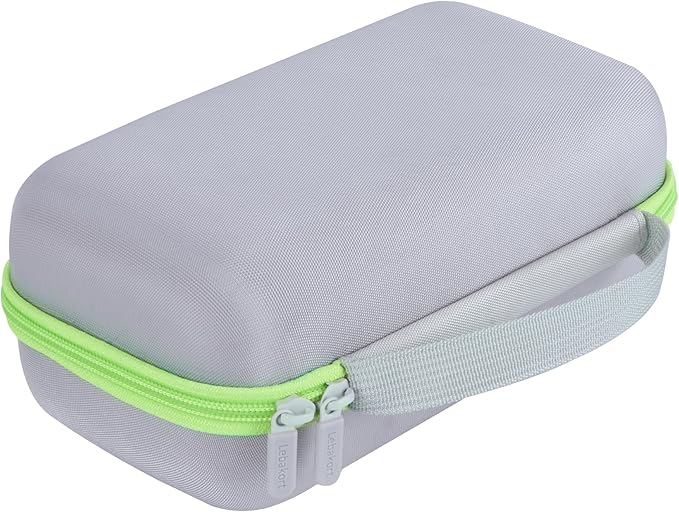 Storage Case Compatible with Brother P-Touch PTH110 / PTH111 Pro / PTE110 Portable Monochrome Label Maker (Gray+Mint Green Zipper Case)