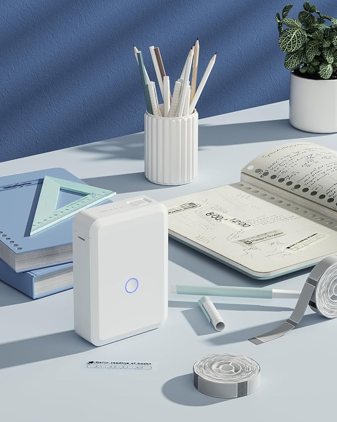 NIIMBOT D11 Label Maker Tape D110 Label Paper, Self-Adhesive Jewelry Labeling Tape Replacement 0.55" X 1.97" (14 X 50mm) Thermal Label Tape for Jewelry, 130 Labels/Roll, White