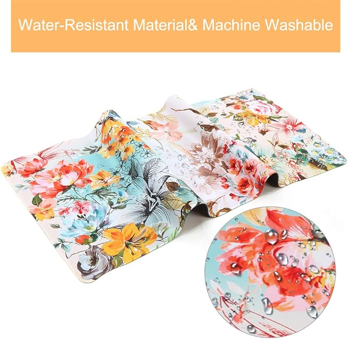 HAOCOO Floral Desk Pad Mat, Computer Desk Matt for Desktop, Large Mouse Pad for Desk, XXL Gaming Mousepad with Non-Slip Base, Waterproof Laptop Keyboard Mat for Office Laptop Women