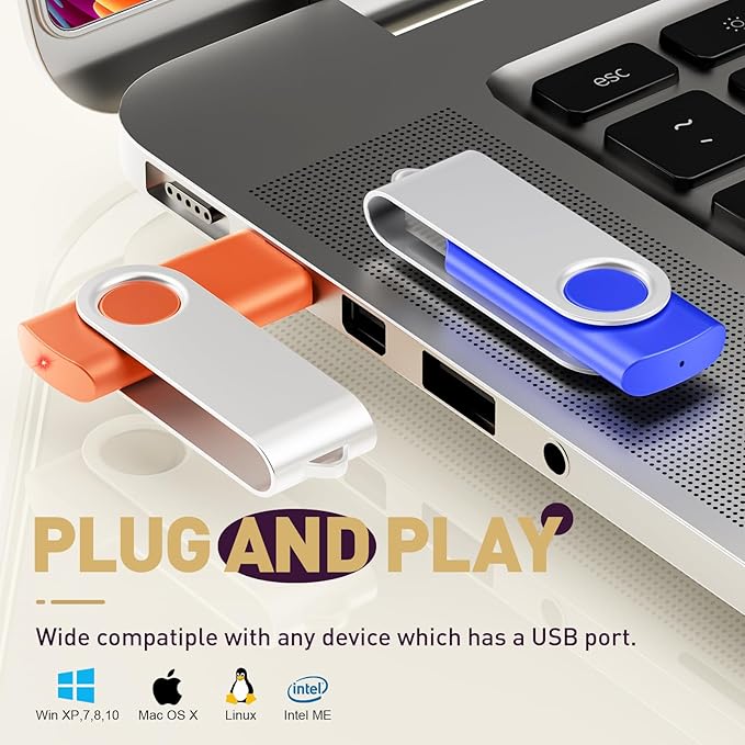 FEBNISCTE 32GB USB Flash Drive Bulk 10 Pack USB Drive 32 GB, Portable Zip Drive Swivel Memory Sticks Pendrive, Multicolor Jump Drive Data Storage with Multicolor Lanyards