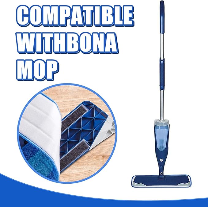 50 Pieces Microfiber Cleaning Pads Compatible with Bona Mop Reusable 18 Inch Replacement Cleaning Pads Washable Refills Replacement Heads for Floor Cleaning
