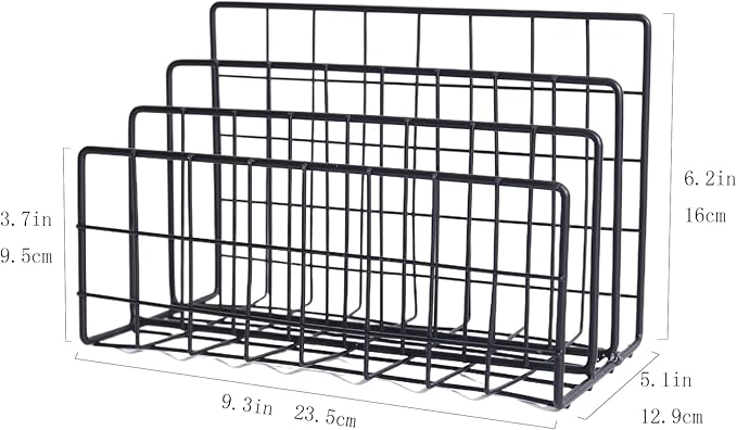 File Folder Organizer for Desktop,3 Section Metal Vertical magazine Stand Holder,Paper tray/Mail countertop/Record/Letter/Book Rack Sorter Holders,Desk organizers and accessories & office supplies
