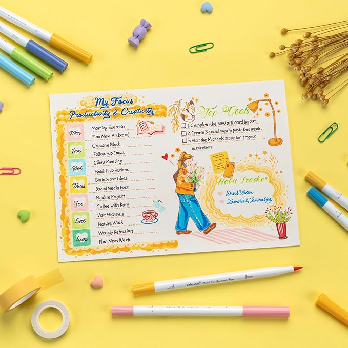 Ohuhu Markers for Adults Coloring Books 80 Colors Coloring Markers Pens for Journaling Water-Based Dual Tips Extra Fine & Brush Art Markers for Calligraphy Lettering Card-making