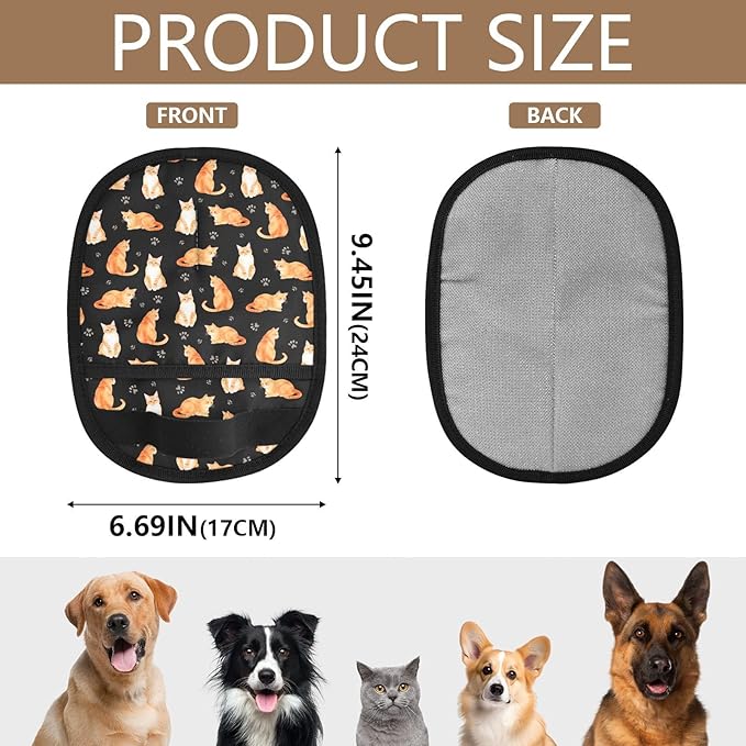 I·D Good Figure Pet Grooming Gloves Reusable Dog & Cat Hair Remover for Furniture, Car Interiors Multi-Surface Deshedding Tool for Carpets, Bedding & Home Cleaning