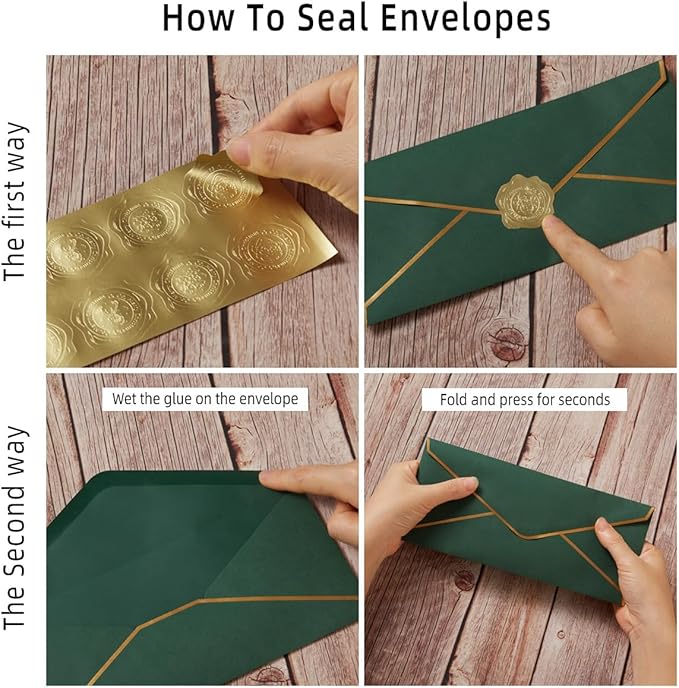 30 Pack Christmas Thick #10 Business Envelopes with Gold Border, 4 1/8 x 9 1/2 Thick Paper Standard Envelopes with Stickers for Office, Checks, Letter Mailing, Invoices (Christmas Green Red)