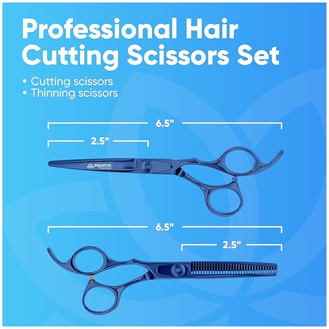 Equinox Professional Hair Scissors Set - Barber & Thinning Shears for Cutting & Grooming, Premium Japanese Stainless Steel Scissors