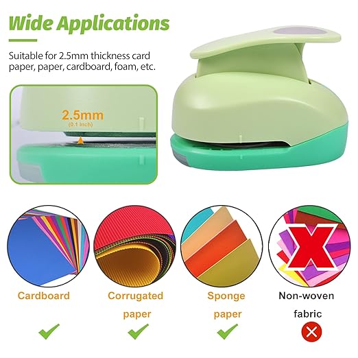 UCEC Paper Punch, 3 Inch Circle Punch Large Hole Puncher Paper Circles Craft Puncher Handmade Paper Punches for Crafting Scrapbooking Cards Arts Fun Projects Back to School Supplies