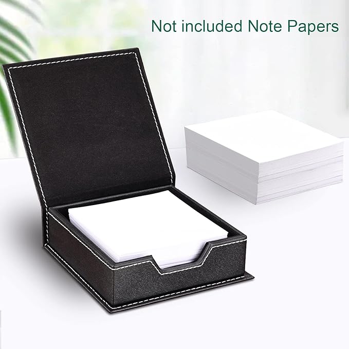 KINGFOM 5 PCS/SET Pu Leather Desk Organizer File Holder Accessories, Magazine Storage Rack+Desktop Pen&Pencil Holder+Tissue Box Cover+Leather Jewelry Accessories Tray