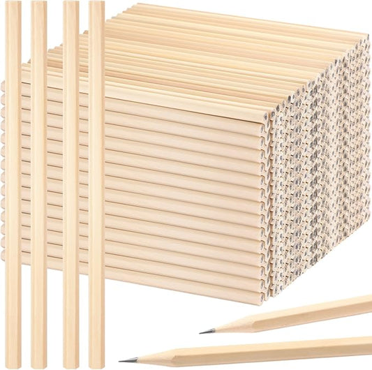 Fumete 1000 Pieces Wooden Pencils Bulk No Eraser Hexagonal HB Graphite Unsharpened Natural Wood Pencils Without Erasers Christmas Classroom Gifts for Students Bulk Christmas Goodie Bag Stuffers