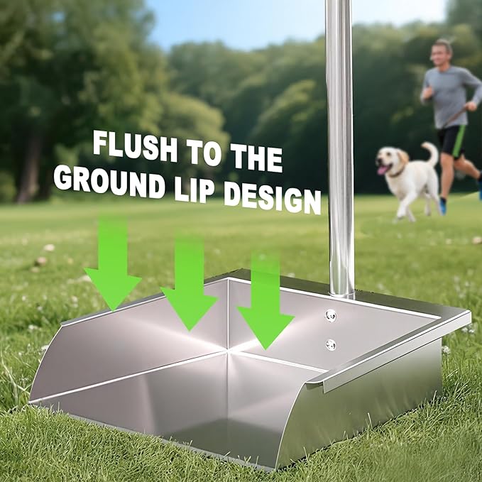 Extra Large Stainless Steel Long Handle dust pan,Heavy Duty Upright Metal Outdoor Dustpan eliminates The Need to Bend Over.dust Pans with Long Handle for Farm Office Garage Outdoor Yard。