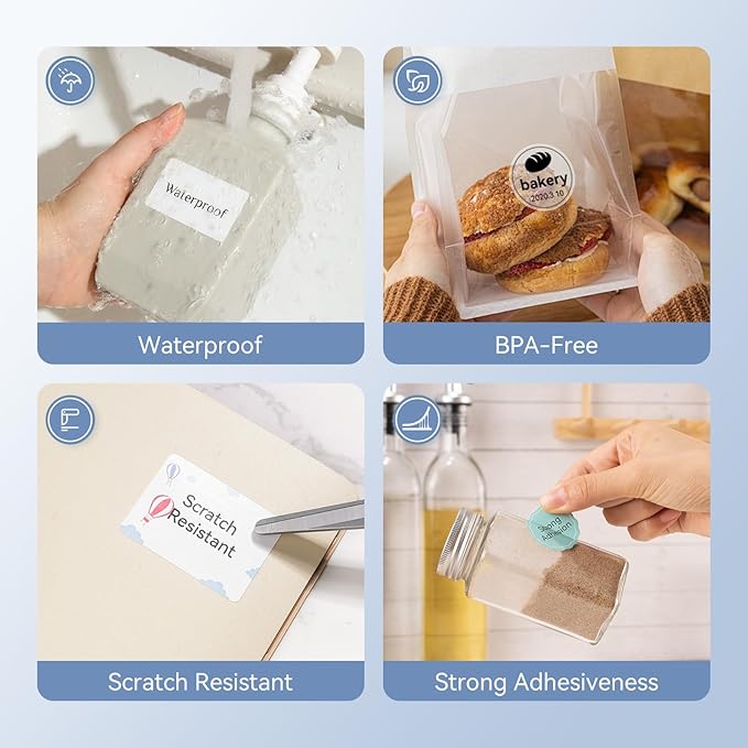 NIIMBOT 2 Rolls Labels for B1/B21/B31 Label Maker, 40 x 70 mm (1.57'' x 2.76'') 110 Labels/Roll, Thermal Label Tape for Home Office Small Business Labeling Tape Replacement(White)