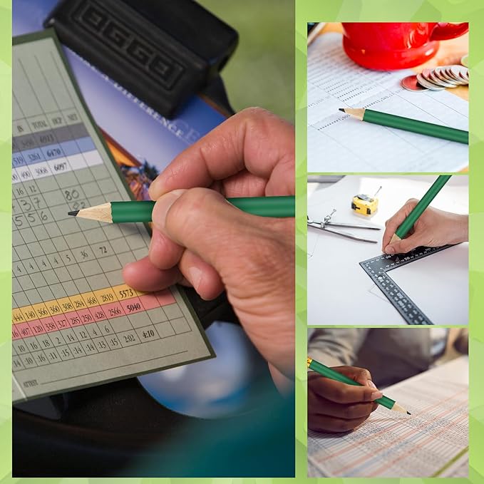 50 Pcs 4 Inch Mini Golf Pencils with Erasers Bulk Pack of Wooden Pencils for Parties Weddings School and Offices (Green)