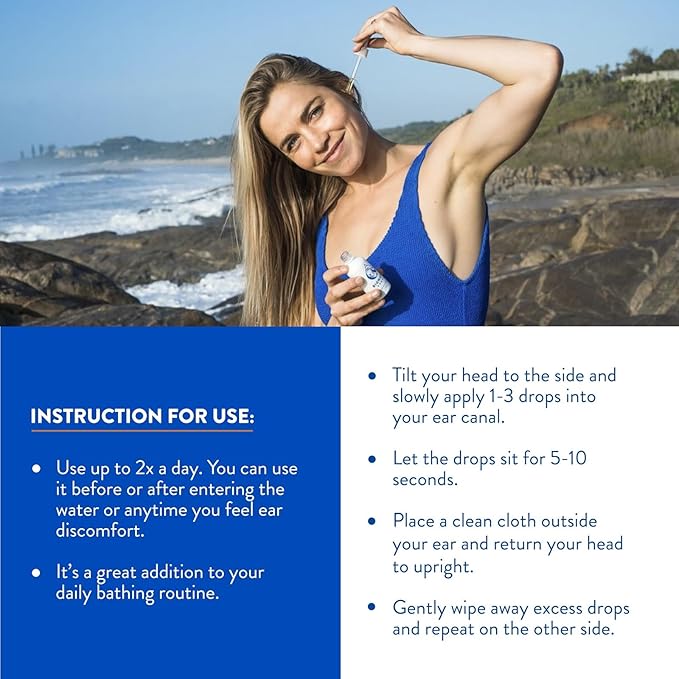 Fast-Acting Ear Drops Preferred by Professional Athletes for Ear Discomfort, Ear Infections, Swimmer’s Ear, Clogged Ears, Wax Removal, and Itchy Ears