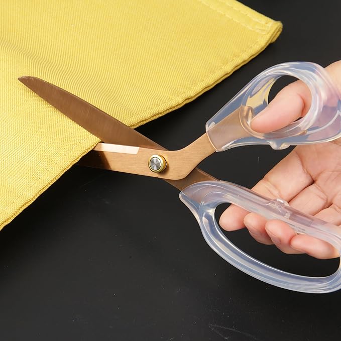 Rose Gold Sewing Scissors 9" Ultra-Sharp Titanium Coated Blades and Sharp All-Purpose Sewing Scissor, Office Scissors, Comfortable Handle Design, Versatile Usage